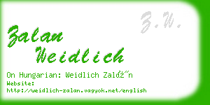 zalan weidlich business card